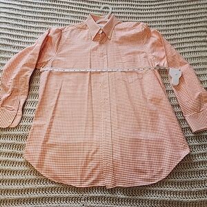 Men's Orange Checkered Shirt Skip Gambert & Assoc Made In The USA